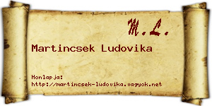 Martincsek Ludovika névjegykártya